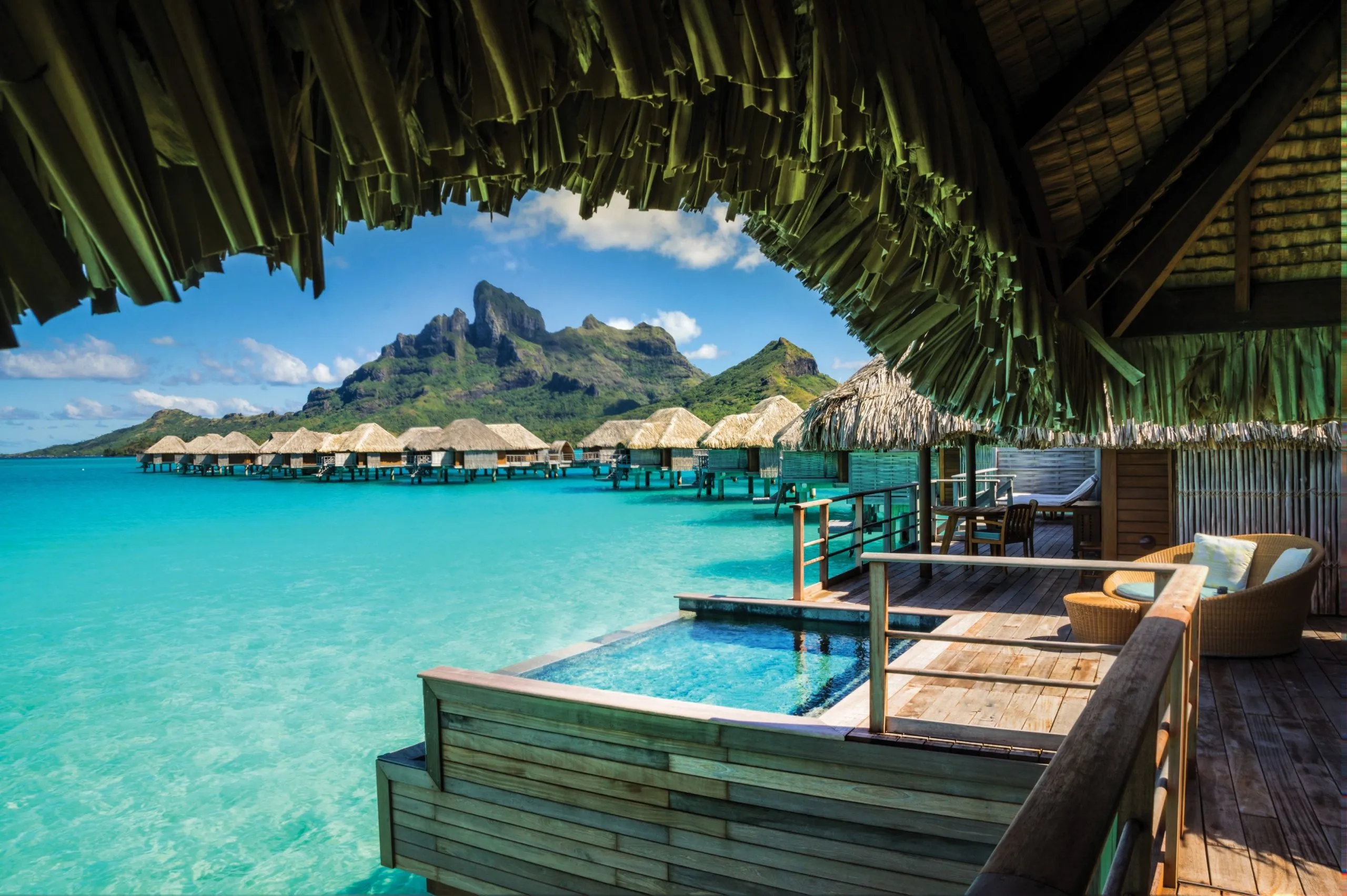 Four Seasons Resort Bora Bora; cinematic luxury hotels like The White Lotus