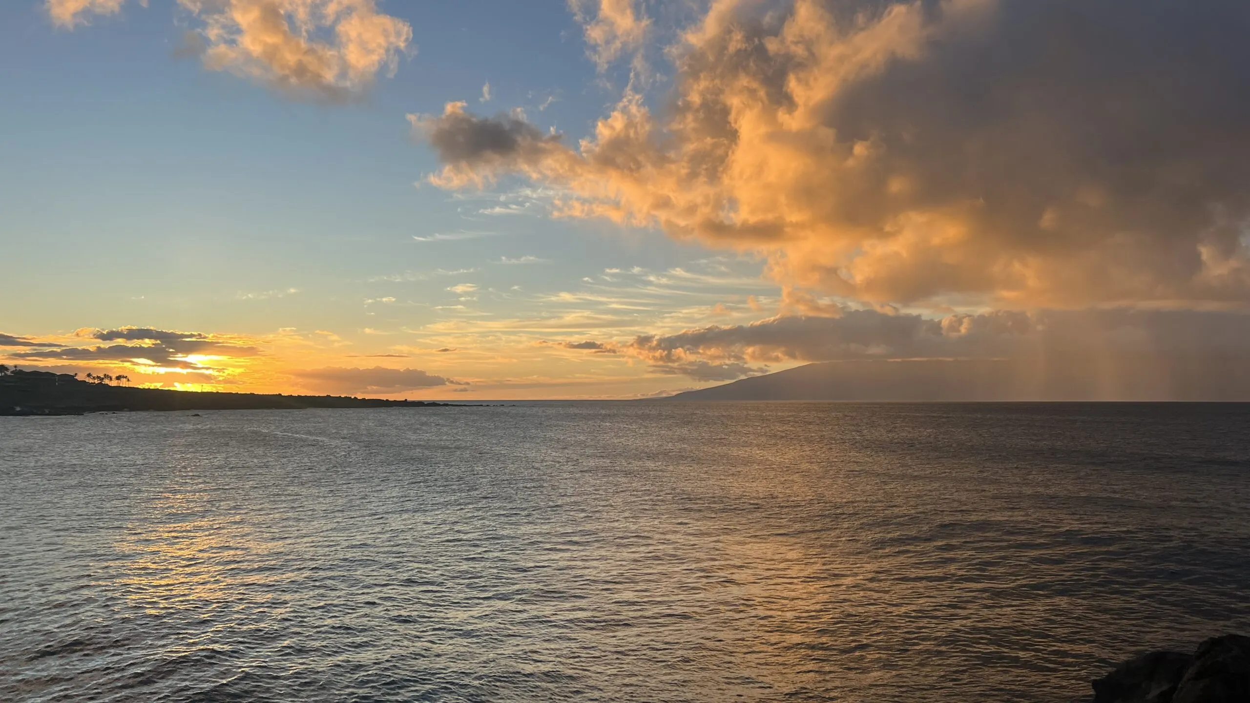 View of Molokai at sunset-fun things to do in Maui, Hawaii