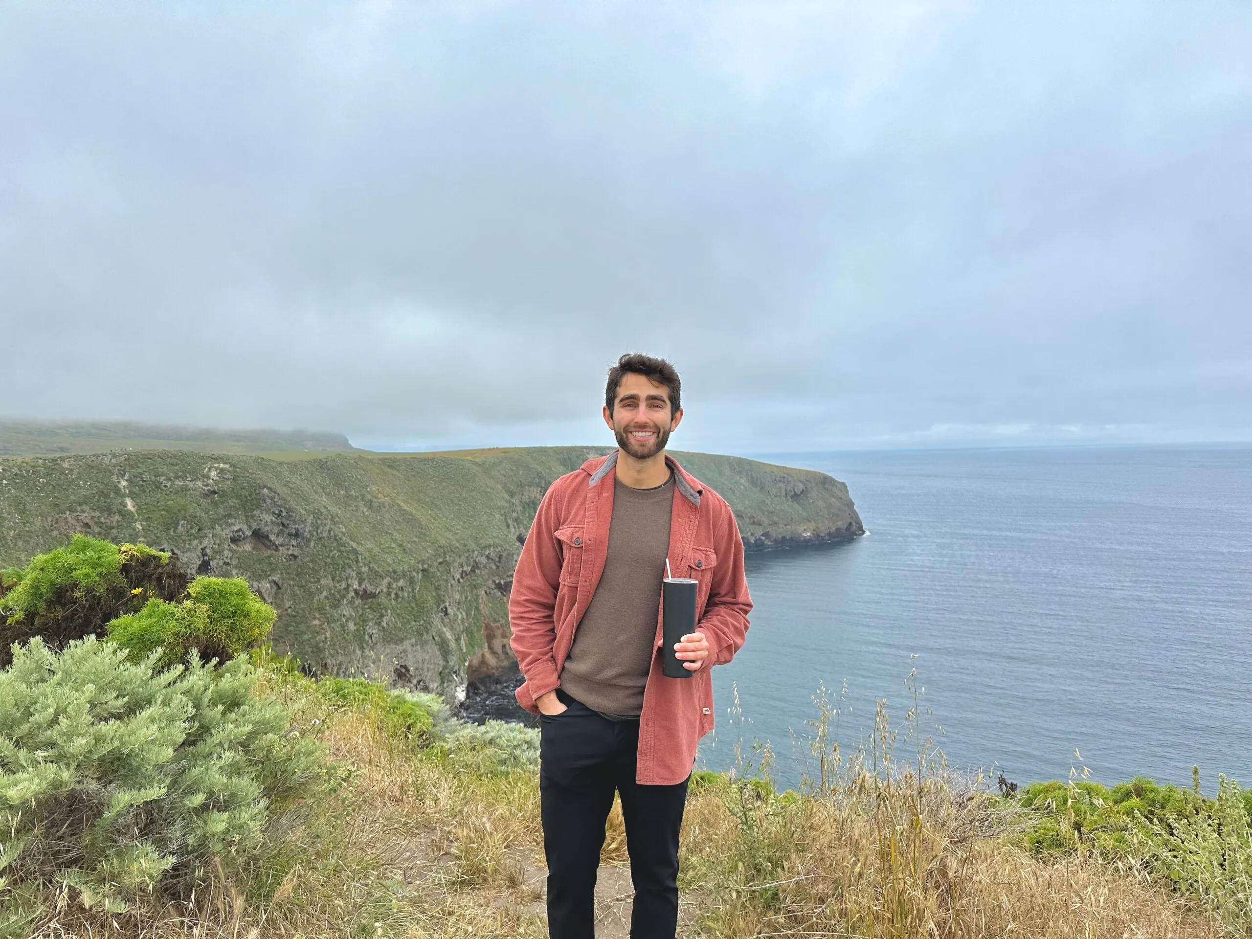 The Perfect Santa Cruz, Channel Islands Day Trip - author standing over scenic overlook