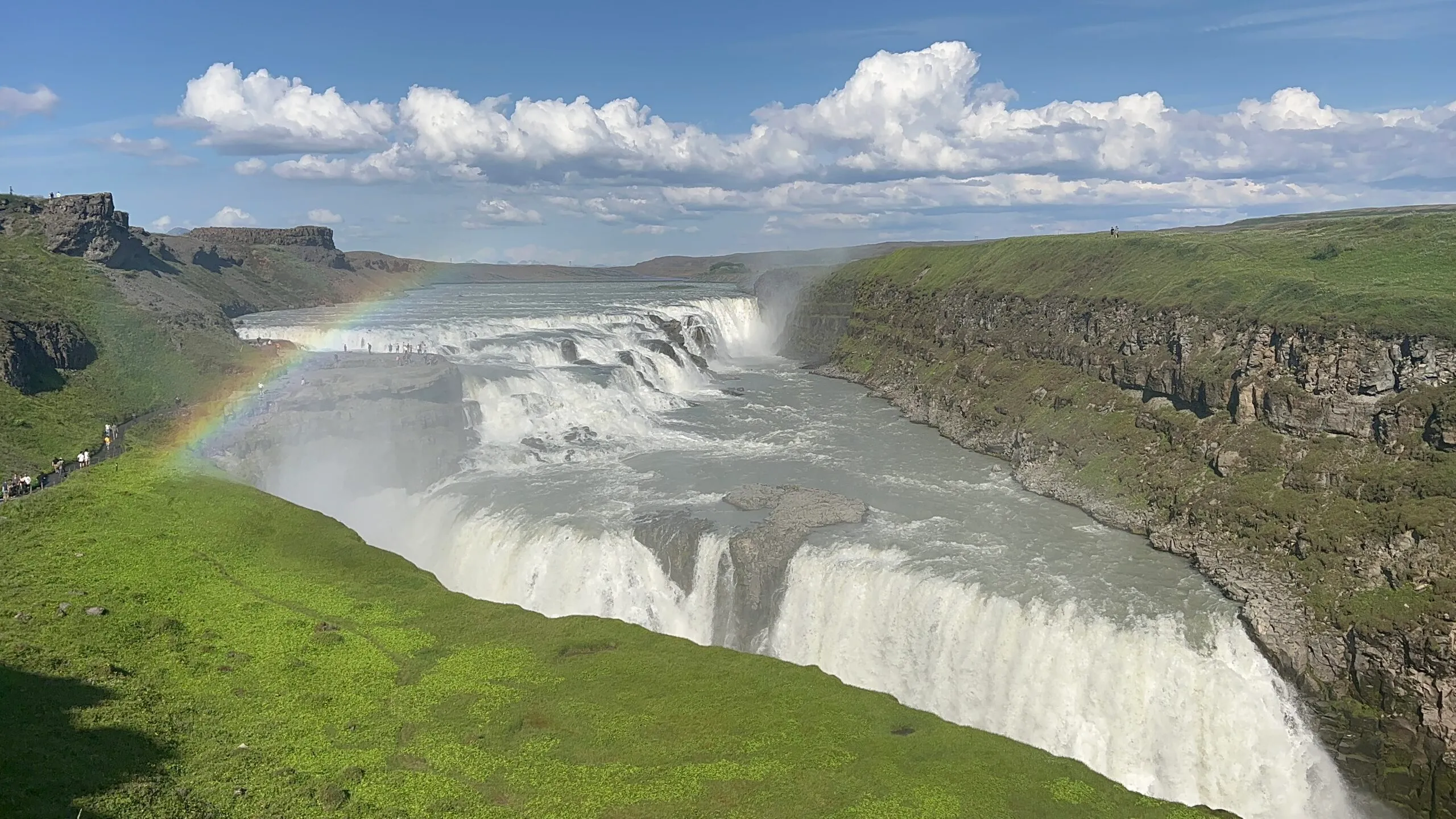 Day One of 7-Day Iceland Itinerary - photo of waterfall and rainbow in Golden Circle
