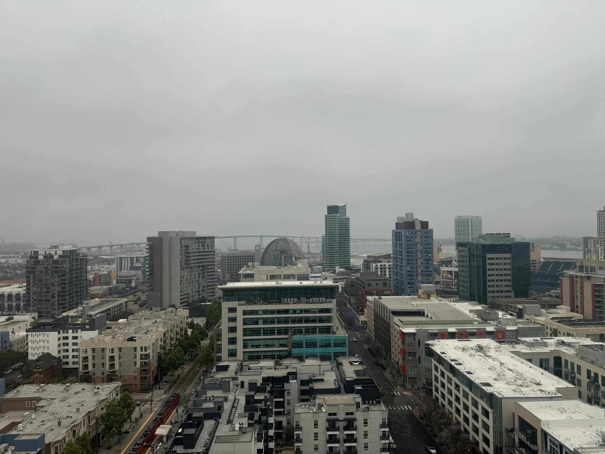 San Diego covered in clouds - May and June are the worst months to visit San Diego 